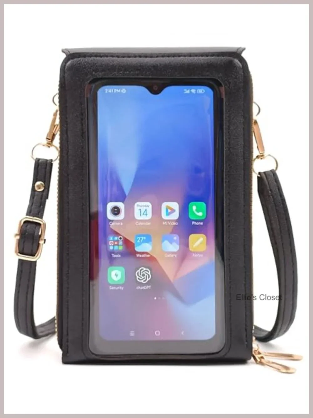 Small Crossbody Cell Phone Bag with Card Slots, Adjustable Strap, Faux Leather